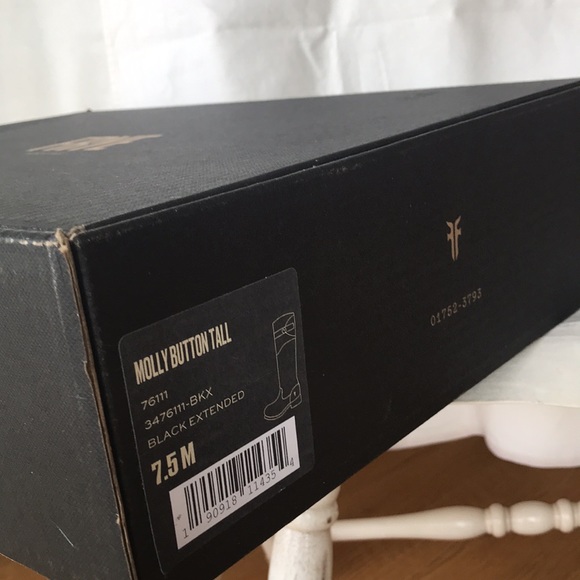 SALE- FRYE -Molly Button Tall- Black Extended Riding Boots 7.5 Medium - Picture 12 of 12